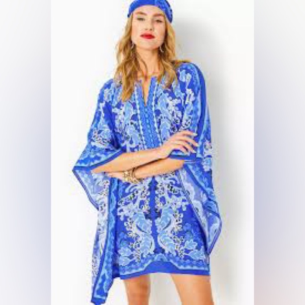 NWT Lilly Pulitzer Caftan silk dress $348 L/XL